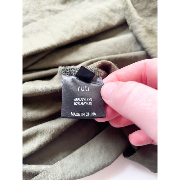 NWT Ruti Green Loose Fit Off The Shoulder Top Size 5 Large - Picture 6 of 7